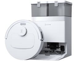 Ecovacs Deebot T30e Omni Robotstofzuiger Met Dweilfunctie - 25.000 Pa - ZeroTangle 3.0 anti-klit - Triple-V-hoofdborstel - Omni-station - Wit