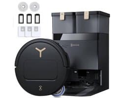 Ecovacs Deebot T50 Pro Omni Gen3 Care Kit Robotstofzuiger Met Dweilfunctie - 25.000Pa - 8.1 cm Ultradun - ZeroTangle 3.0 - TruEdge 2.0 Randreiniging - AIVI 3D 3.0 Obstakelvermijding - 75°C Heetwater - Zwart