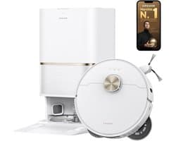 Dreame L50 Ultra AE Robotstofzuiger Parelwit - Dweilfunctie - Automatisch legen en bijvullen - Zelfreiniging op 100 °C - Huisdierenhaar - Matter Protocol - Spraak- en appbesturing - 28.000 Pa zuigkracht - Randen, hoeken, lage ruimtes, plinten