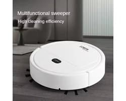 Smart robot stofzuiger met borstels en Veegdoek. 3 in 1.Zuigen, vegen en dweilen. wit