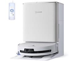 Ecovacs Deebot T90 OMNI - Robotstofzuiger met Dweilfunctie - 30.000 Pa - OZMO Roller Dweil - TruEdge 3.0 Randreiniging - Anti‑tangle - AIVI 3D Obstakelvermijding - Voor Harde Vloeren, Tapijt - Wit - T80 Upgrade - 1000ml Schoonmaakmiddel